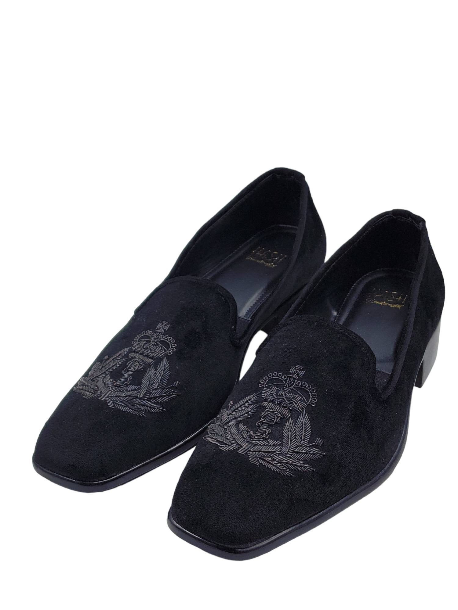 Aldo men’s Chaoswen embroidered butterfly black velvety slip-on shoes, size 7.5 Celebrate Black Velvet Slipper (Men) main image 2