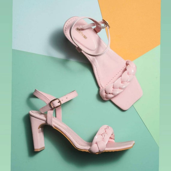 Buy BOW FOR THE BABE BLUSH PINK PEEP-TOE HEELS for Women Online in India