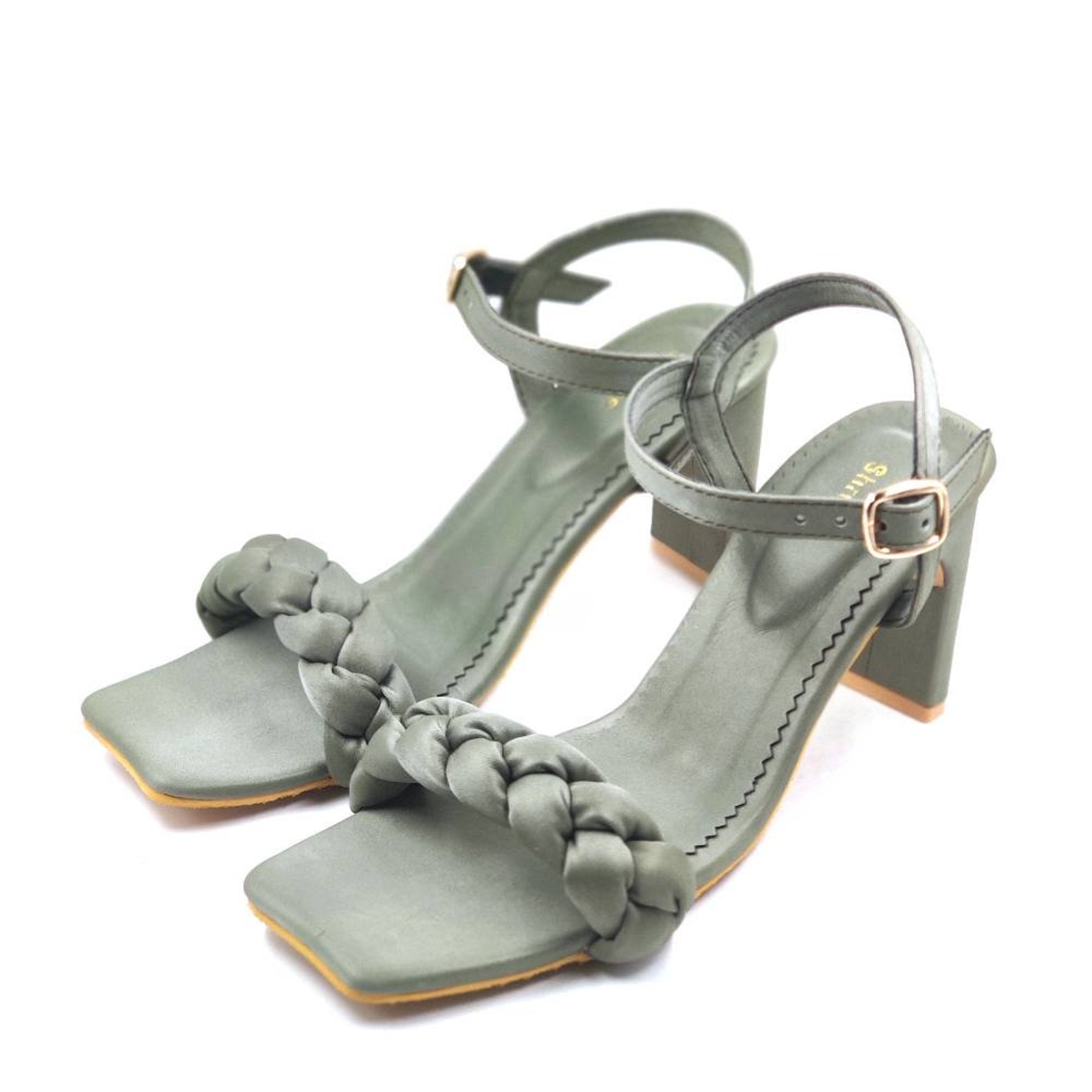 SALES 40, Olive Shoes for Women, Handmade Olive High Heel Sandals