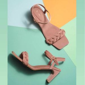 SALES 40%, Rose Gold shoes for women,Handmade Rose gold High Heel Sandals, Rose gold Leather Shoes,Rose Gold Block Heel Shoes, Rose Heels