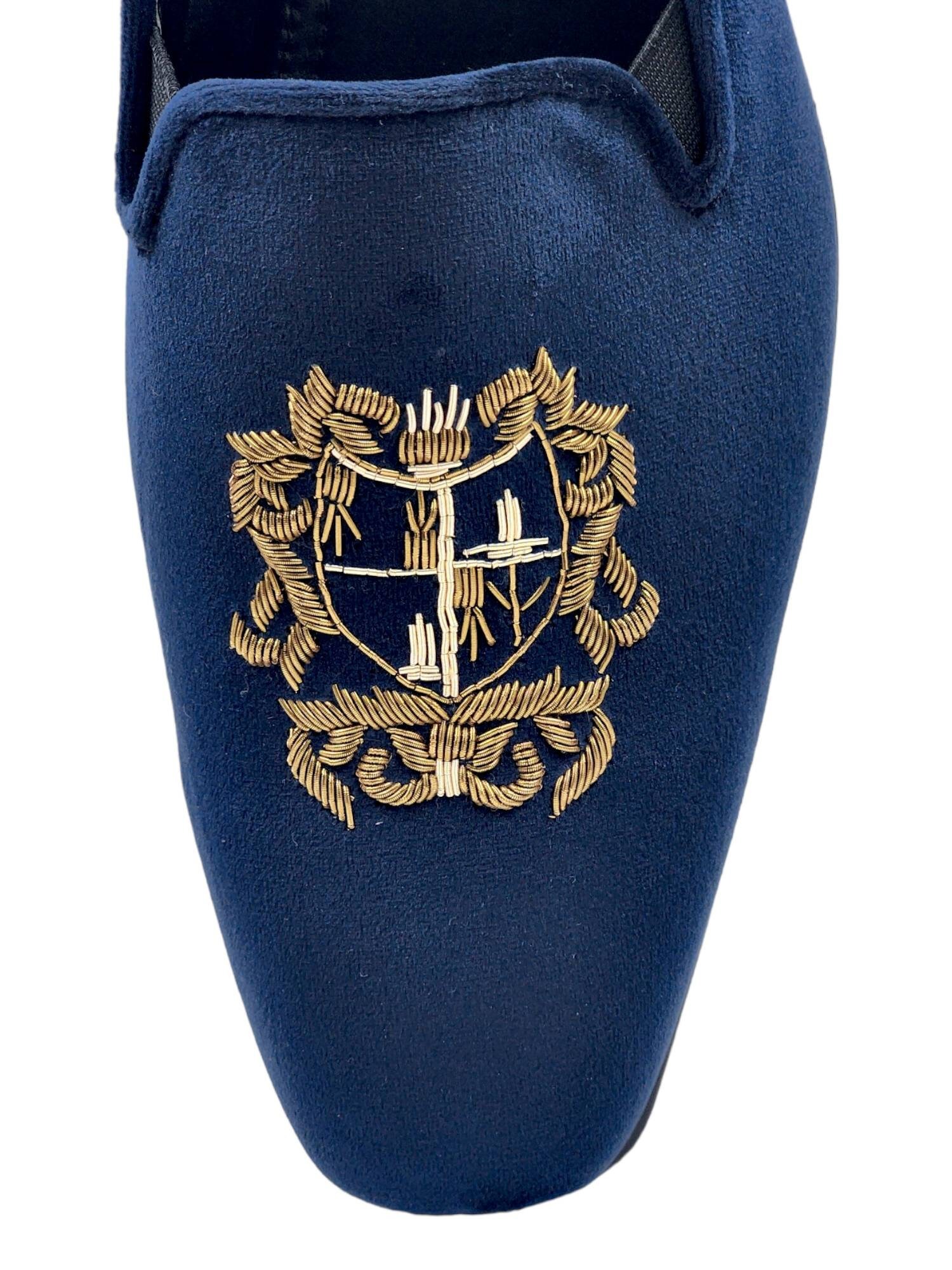 Boy's Velvet Loafers Navy Blue