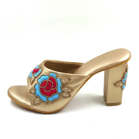 Beaded Sandals: Stone And Sequins | Utsav Fashion Blog