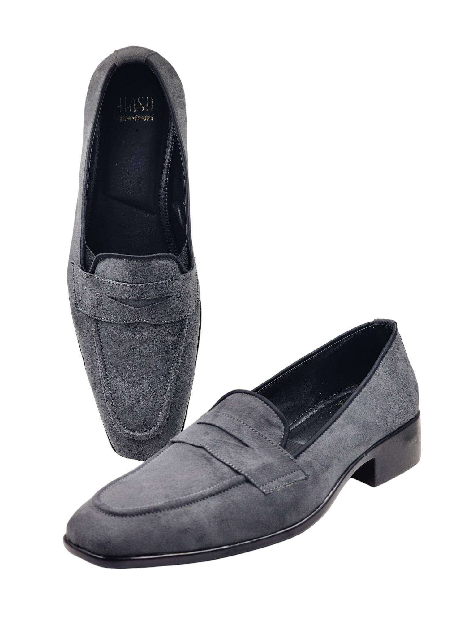 Men Gray Suede Shoes Loafers Slipons Men Gray Shoes Men Suede Loafers