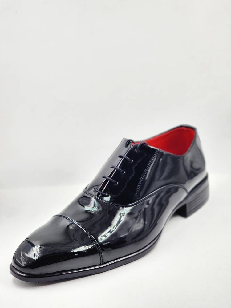Black Patent Men Vegan Leather Oxfords Men Formal Shoes Men Wedding ...