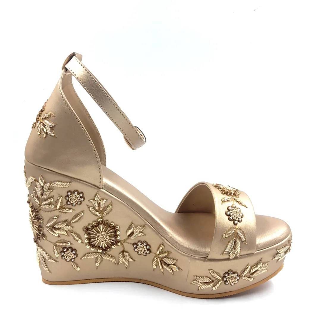 Elena Gold Vegan Wedge