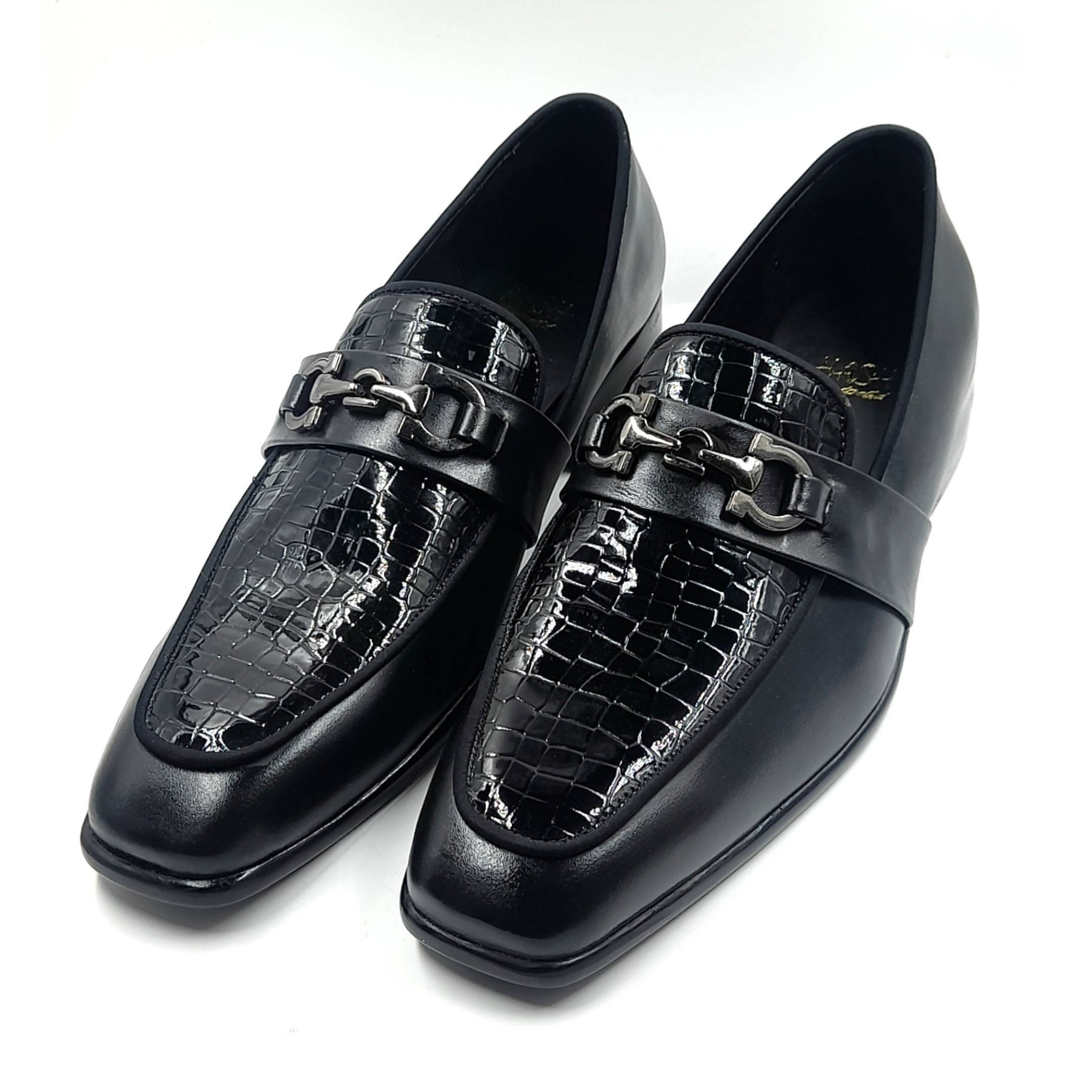 Black Croc Vegan Leather Loafers: Handmade Slip-ons - Etsy