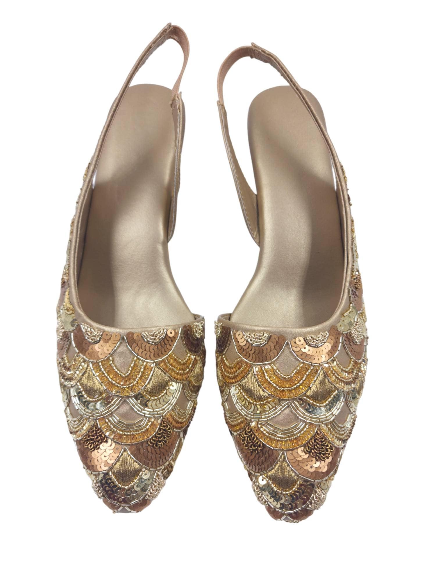 Hannah Off white Gold Vegan Block Heel main image 1