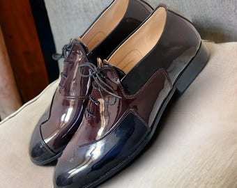 Kastanjebruine veganistische leren oxfords | Trouwbrogues heren