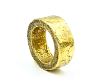 Hammered Statement Brass Ring