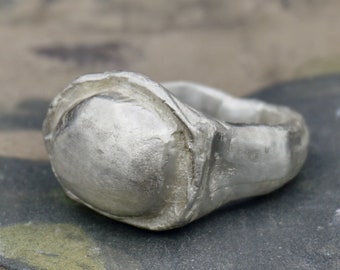 Silverkupolring, massiv silverring