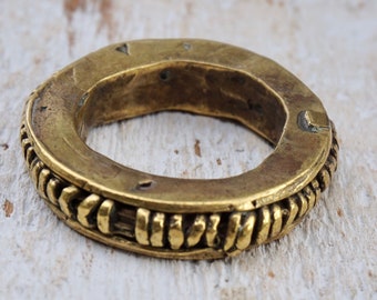 Textured Brass Band Ring