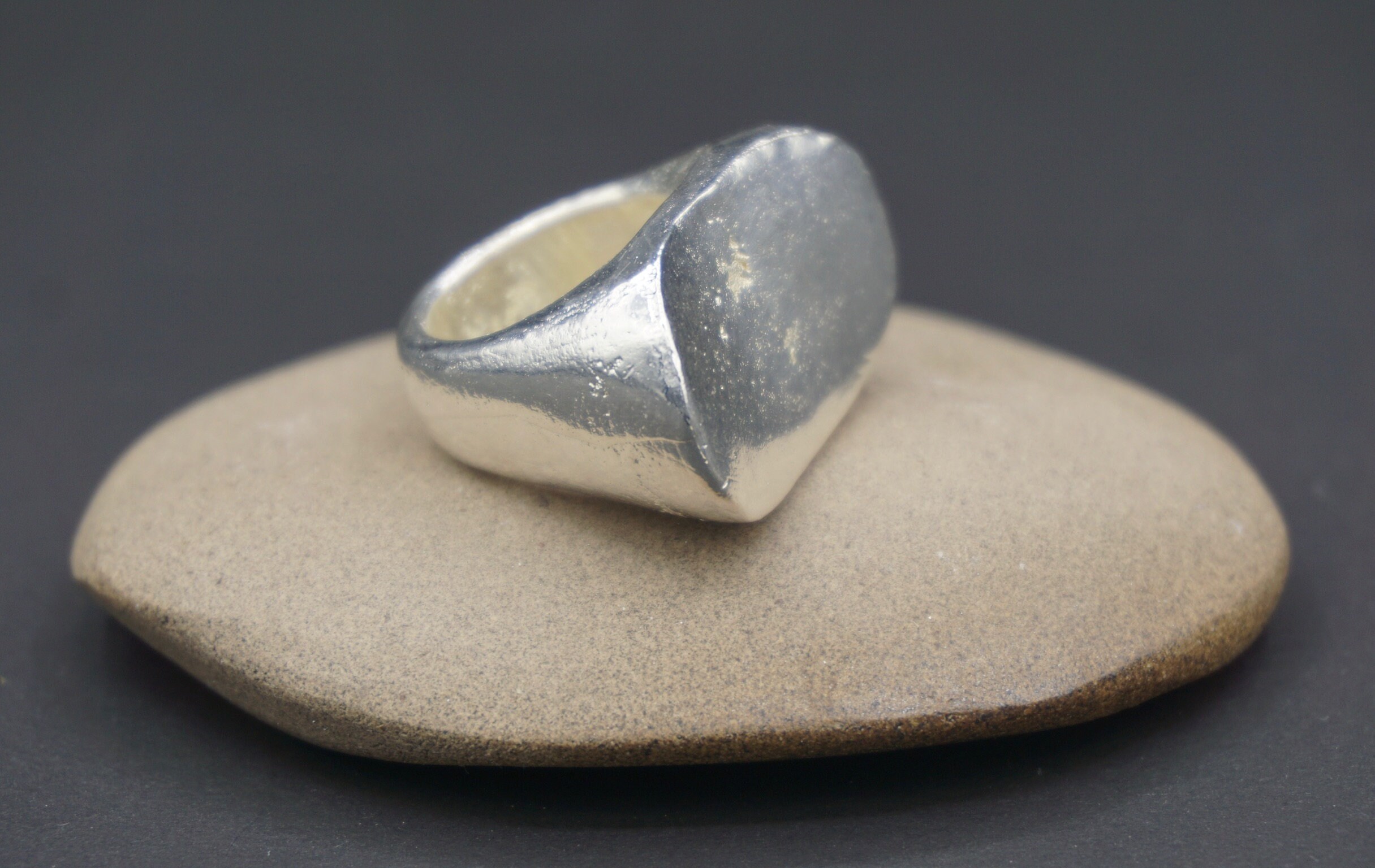 Chunky Silver Ring, Sterling Silver Ring, Big Statement Ring, Oval ...