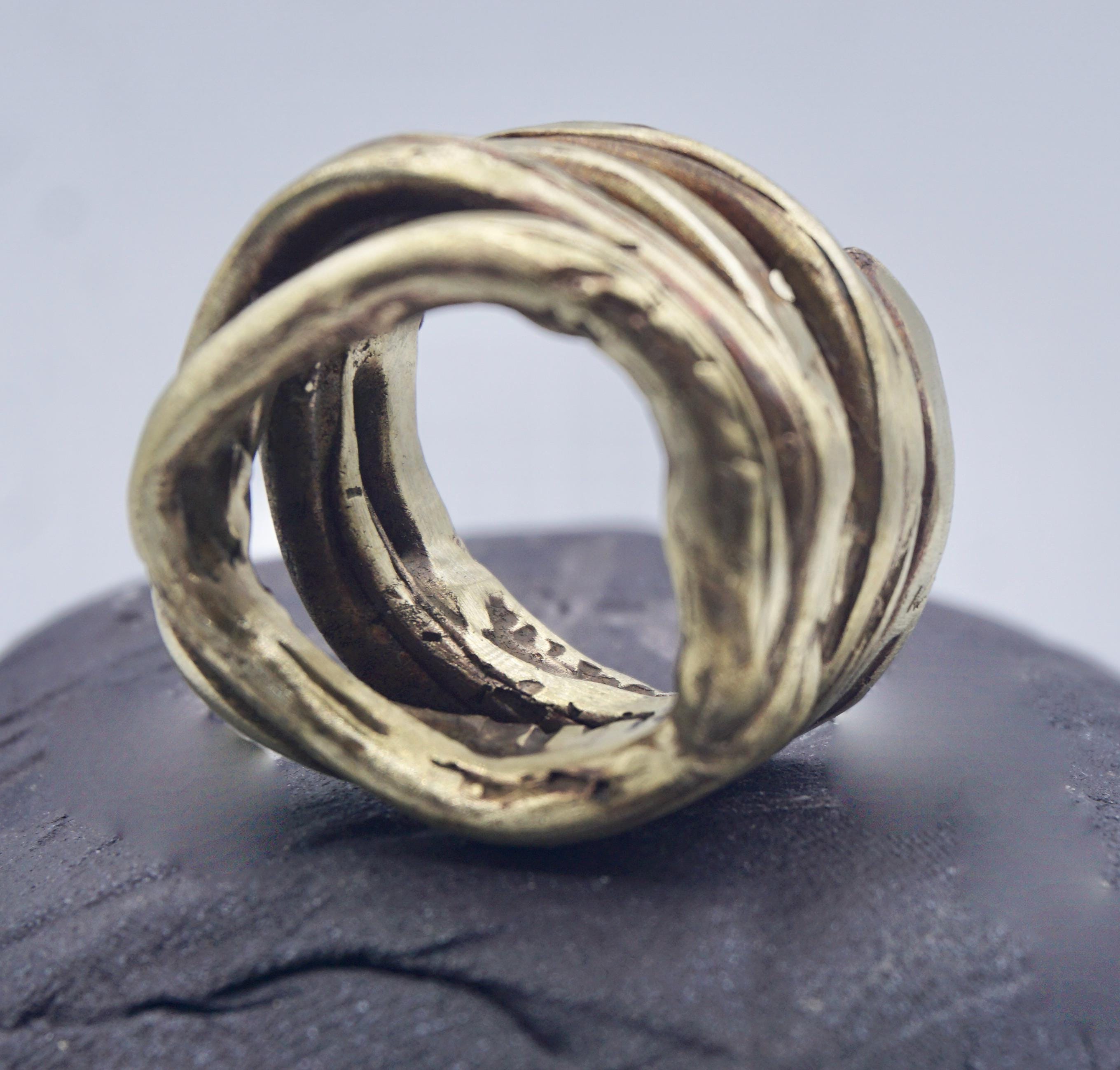 彫刻された渦巻きリング - Etsy 日本