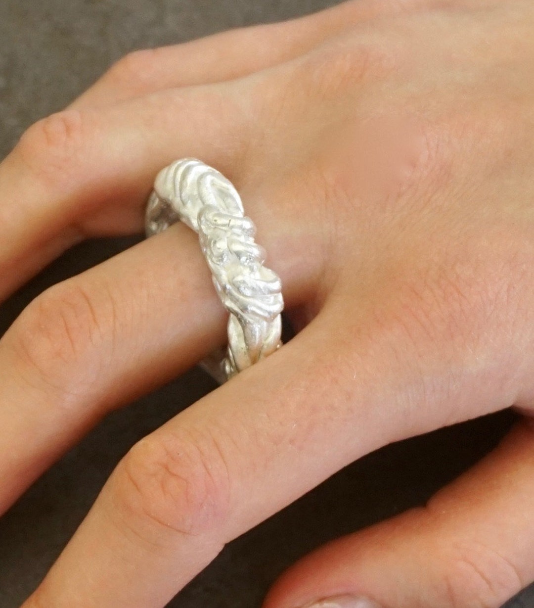 Twisted Texture Sterling Silver Ring - Etsy