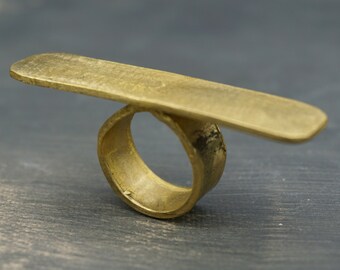 Geometric brass ring, Elegant ring , Fashionable ring ,Silhouette Ring