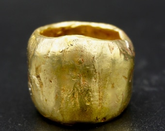 statement rough ring, asymmetric sculpted brass ring with volume and presence,