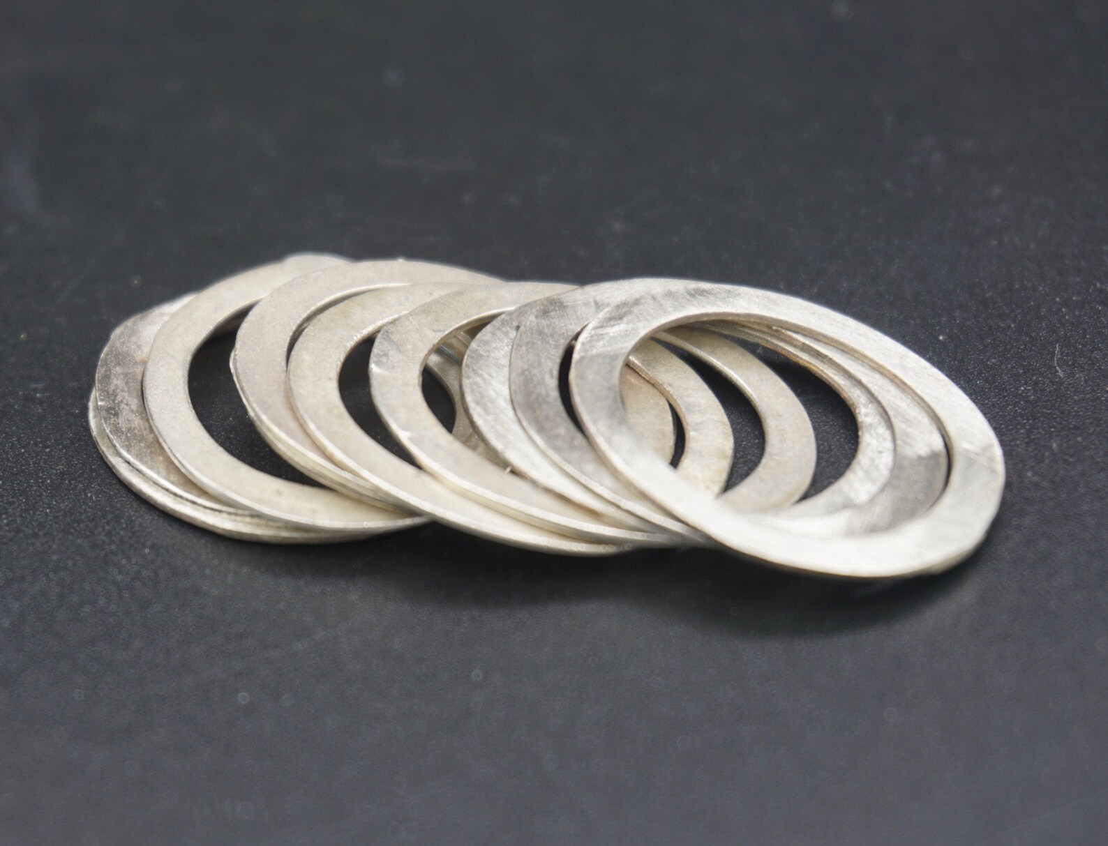 Five Skinny Stackable Silver Rings - Etsy