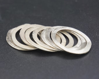 Sterling silver ring,skinny band ring, unique round ring, stackable silver rings, sold as a set of five