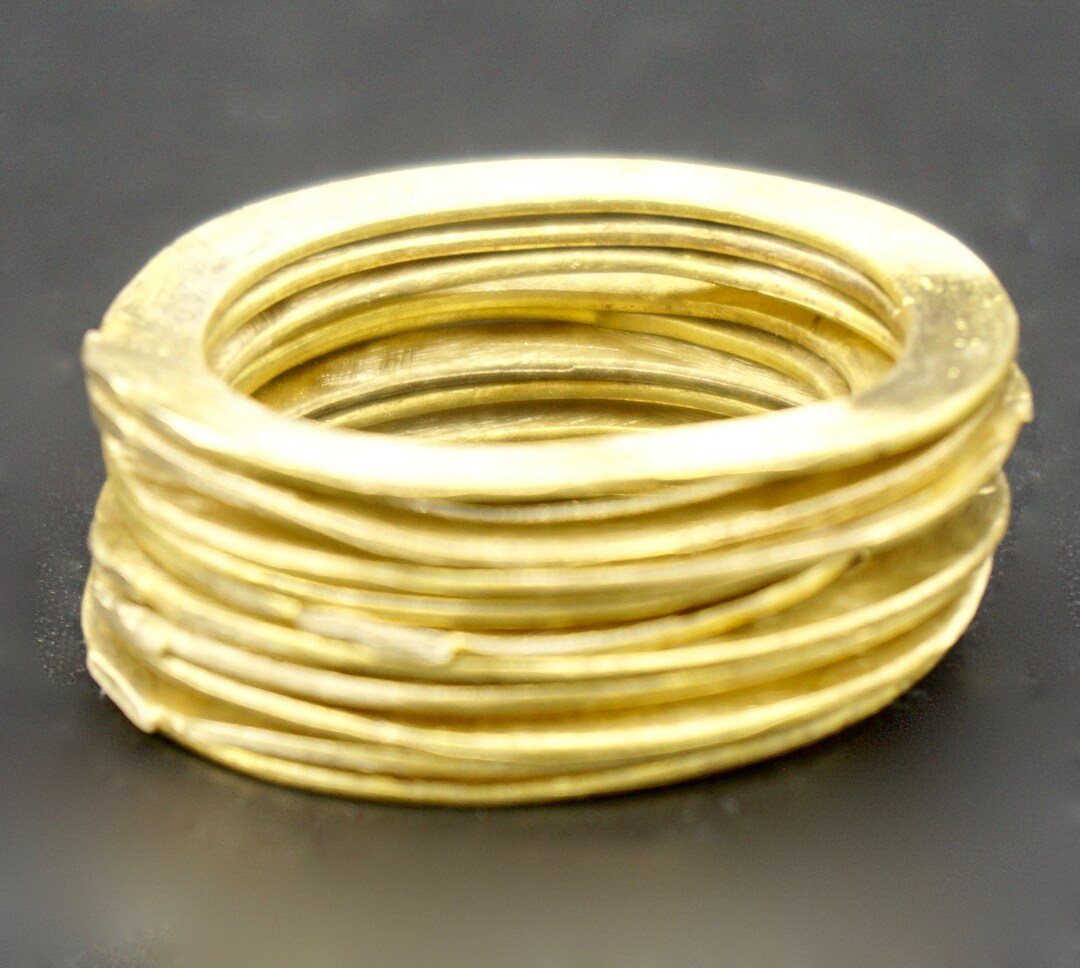 Brass Stacked Band Ring main image 0