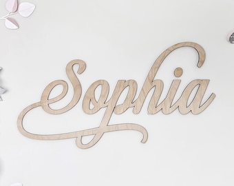 Letrero de nombre de madera estilo bohemio, decoración para habitación de bebé niña.