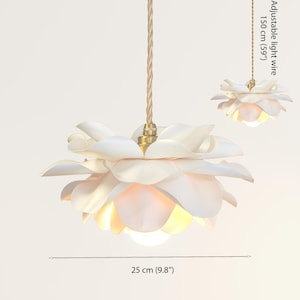 Custom Paper Flower Lampshade Floral Pendant Light. Custom Hanging Light Fixture for Bedroom, Nursery, or Living Room Décor