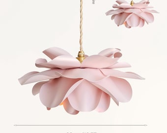 Decorative Paper Flower Pendant Lamp – Girl Nursery Ceiling Light, Floral Night Light, Handmade Flower Lampshade for Girls Room Decor.