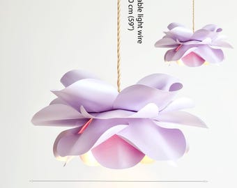 Lampka nocna Fairy Rose Paper Flower Lampa wisząca: wiszący abażur w kształcie kwiatów do pokoju dziecięcego dla dziewczynek, jadalni, hoteli i restauracji.