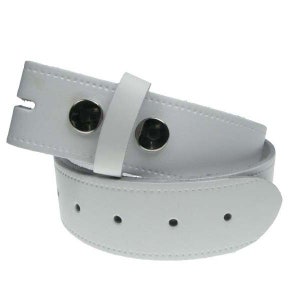 Interchangeable Real Leather White Belt 1.5 inch/38mm, Sizes - S, M, L, XL, XXL, XXXL (No Buckle)