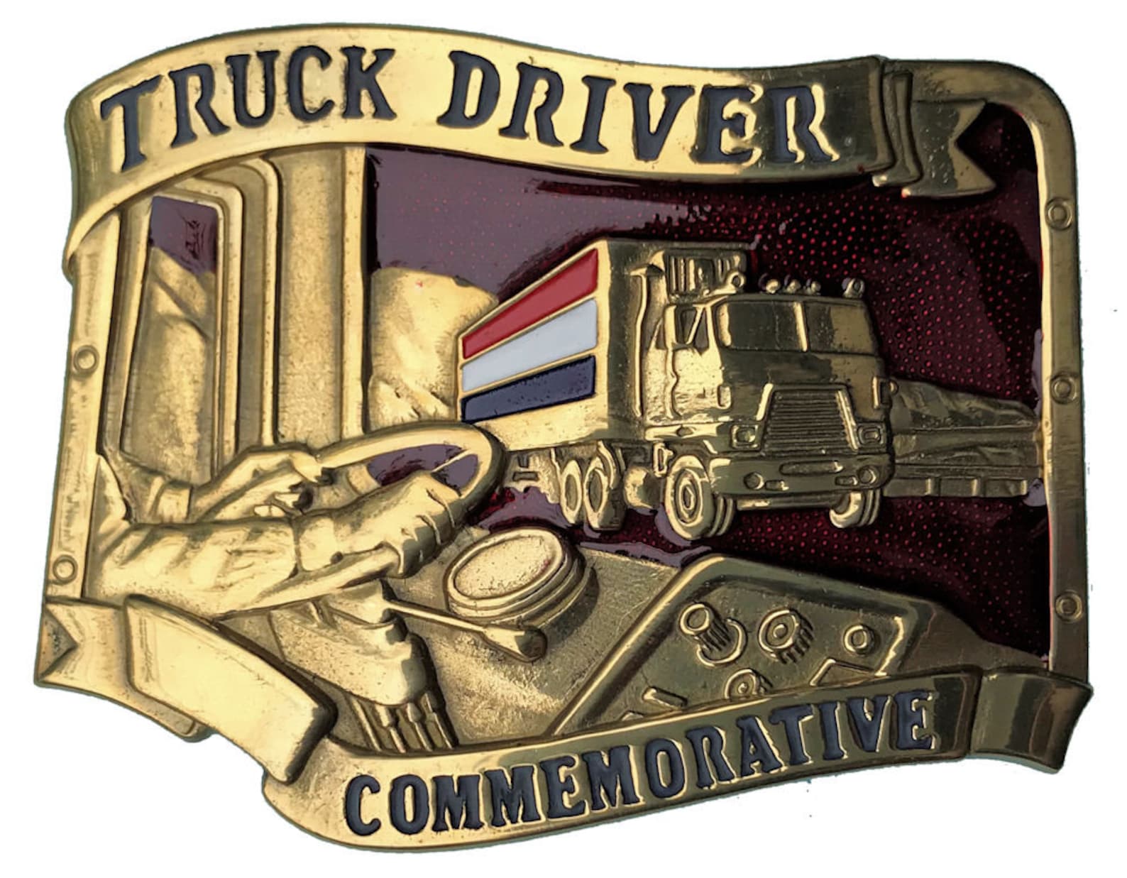 Truck Driver Belt Buckle with Belt By Baron Buckles Etsy
