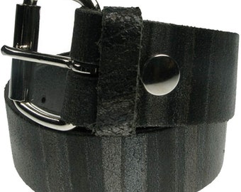 Dark Stripe, Real Leather Belt 1.5 inch/38mm, Sizes - S, M, L, XL (Interchangeable Buckle)