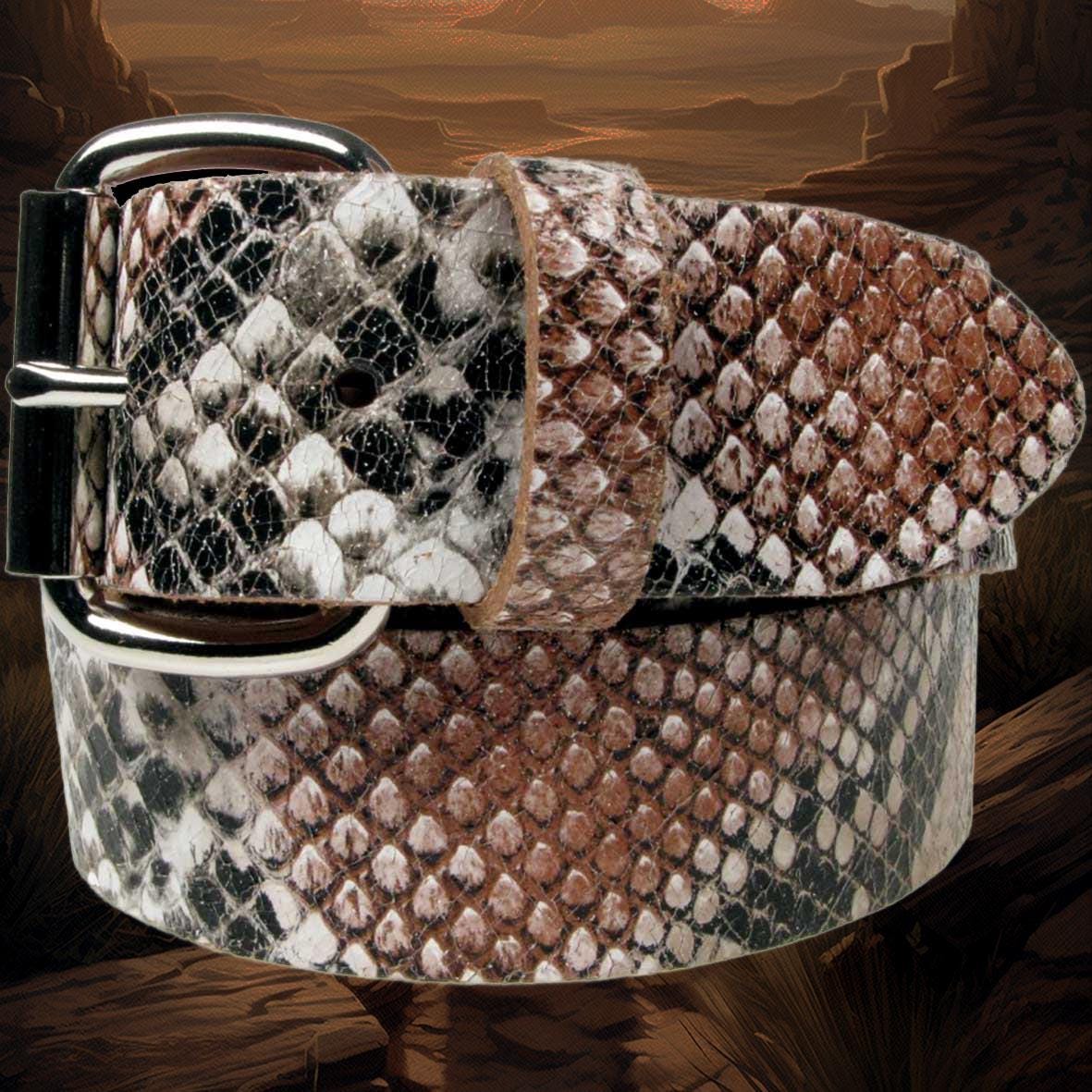 Brown Snakeskin Style Real Leather Belt 1.5 Inch/38mm, Sizes  display picture 1