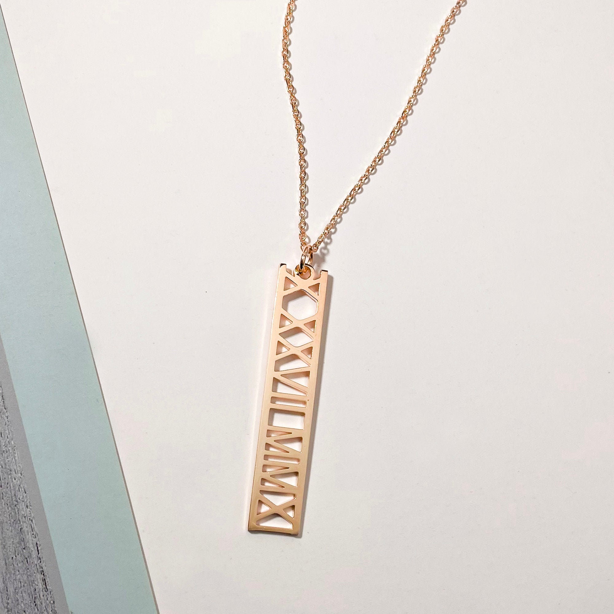 Roman Numeral Necklace Custom Necklace Personalized Roman