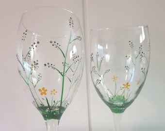 Hand Painted Cup. Painted Glassware. Stained Glass Painted. Original Gift.