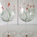 ANA reviewed Painted Wine glasses. Handpainted Glass. Custom Gift. Hand-Painted Glassware.