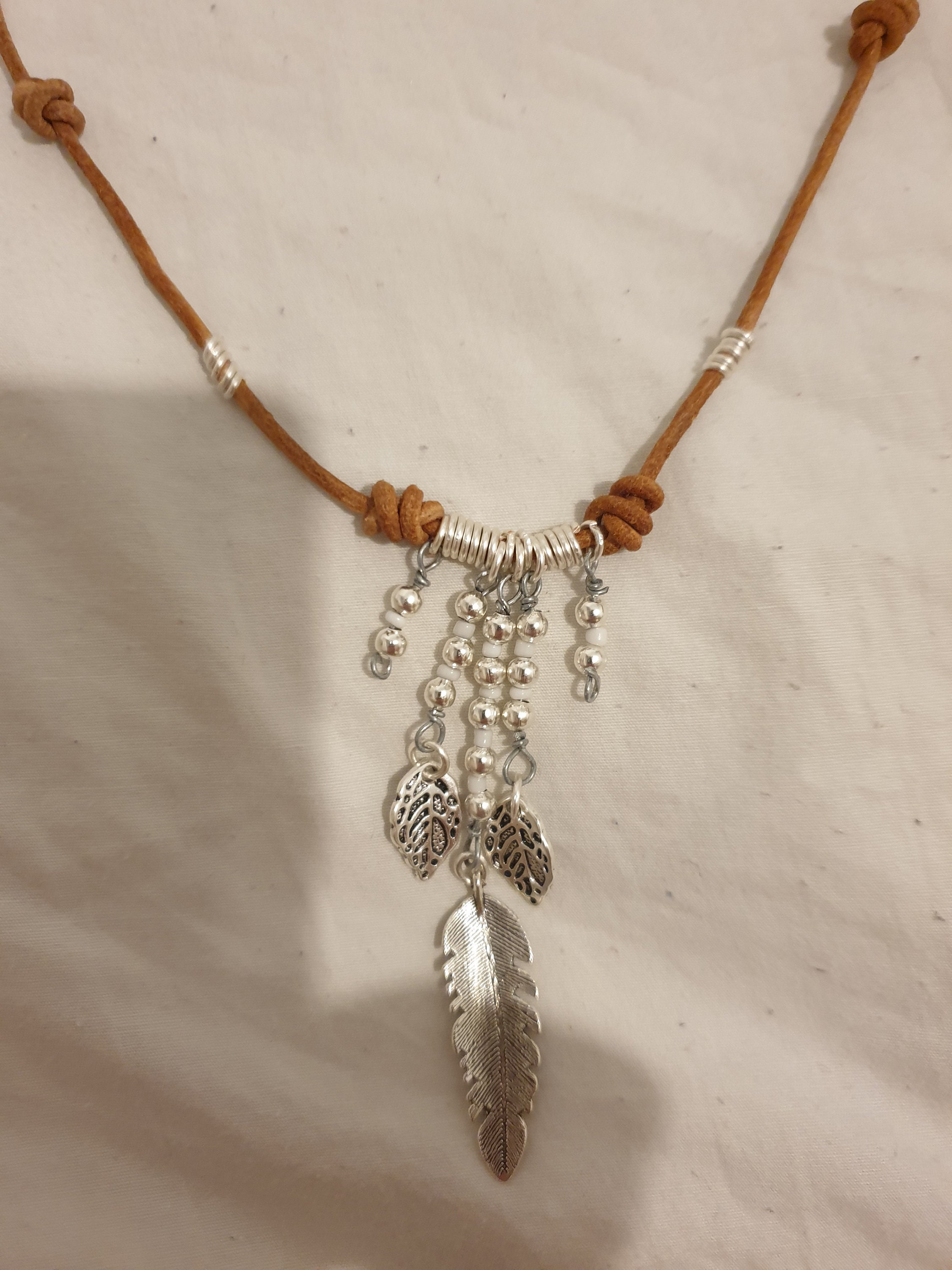 Boho Halskette Mit Opal-Anhänger & Quaste – Mehrschichtig, Silberfarben, Ca. 45 Cm