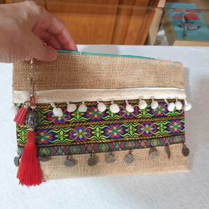 Bolso de mano boho para mujer. Cartera Hippie. Bolso bohemio. Bolso de mano artesanal hecho a mano. Cartera original. Regalo mujer boho.