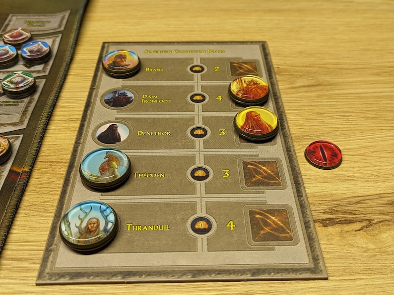 5 Rulers tokens with corruptor token