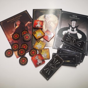 Villainous Perfectly Wretched Tokens Upgrades: Pete, Cruella and Mother Gothel