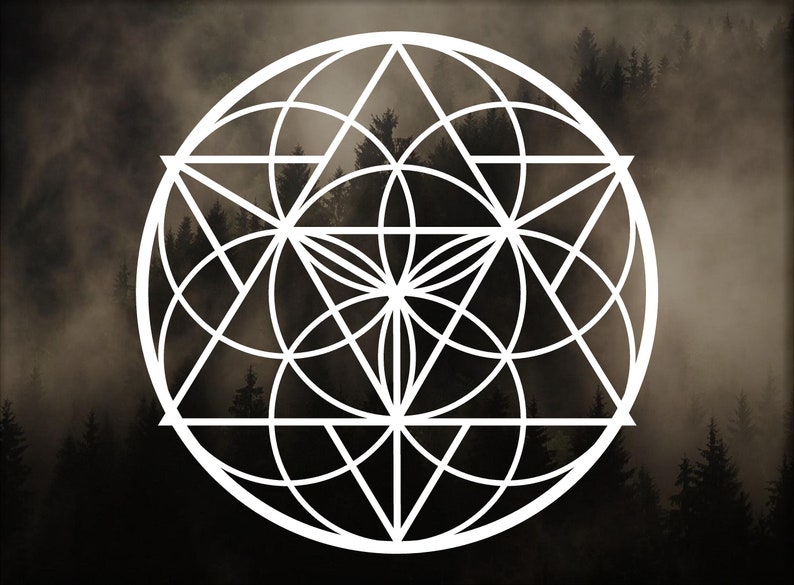 Seed of Merkaba Sticker x2 Vinyl Decal Sacred Geometry Etsy