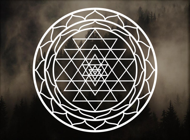 Sri Yantra Sticker x2 Vinyl Decal Sacred Geometry Choose Etsy
