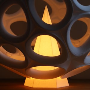 Pentagonal Hexecontahedron 3D Printed Lamp STL | Interlocking Parametric Lamp Design image 8