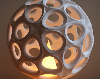 Pentagonal Hexecontahedron 3D Printed Lamp STL | Interlocking Parametric Lamp Design