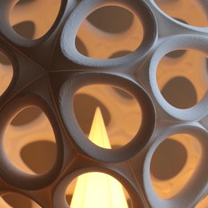 Pentagonal Hexecontahedron 3D Printed Lamp STL | Interlocking Parametric Lamp Design image 3