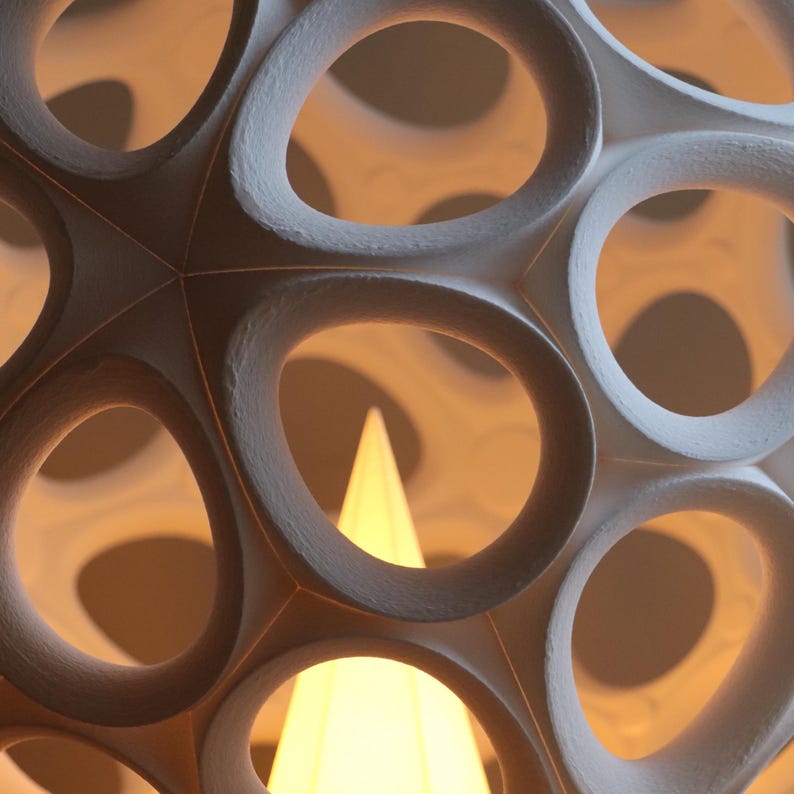Pentagonal Hexecontahedron 3D Printed Lamp STL | Interlocking Parametric Lamp Design image 3