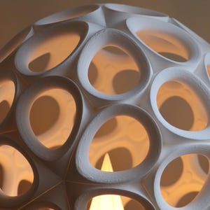 Pentagonal Hexecontahedron 3D Printed Lamp STL | Interlocking Parametric Lamp Design image 10