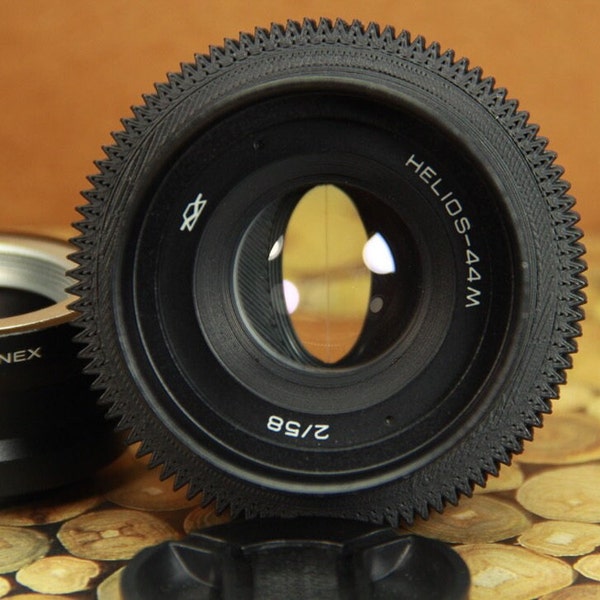 KMZ HELIOS 44M 2/58 mm Vintage Anamorphic Cine Objektiv, M42 mit Sony E Nex Adapter