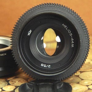 HELIOS 44M 2/58mm Sovuet Objektiv KMZ Vintage Anamorphotisches Kinoobjektiv, M42 mit Sony E Nex Adapter
