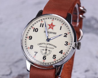Reloj Komandirskie Pobeda "Muerte a los espías". Reloj coleccionable para hombre.