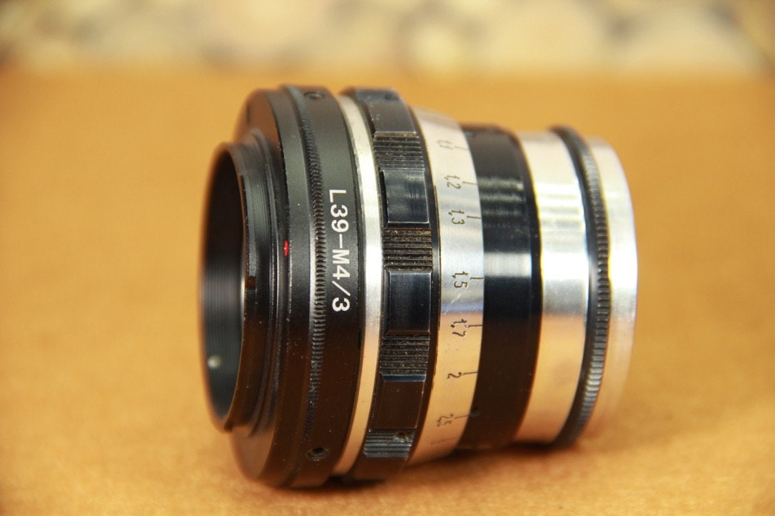 Vintage Rangefinder Lens Industar-61 2.8 / 52, Adapter M39/ Mikro