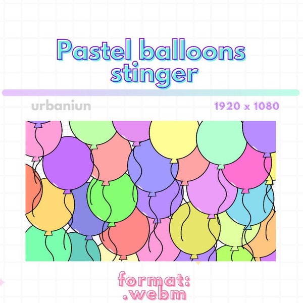 Balloons Twitch transition, Birthday Stream transition, cool twitch overlay, colorful, magical, fairy, rainbow, kawaii, aesthetic, sparkle